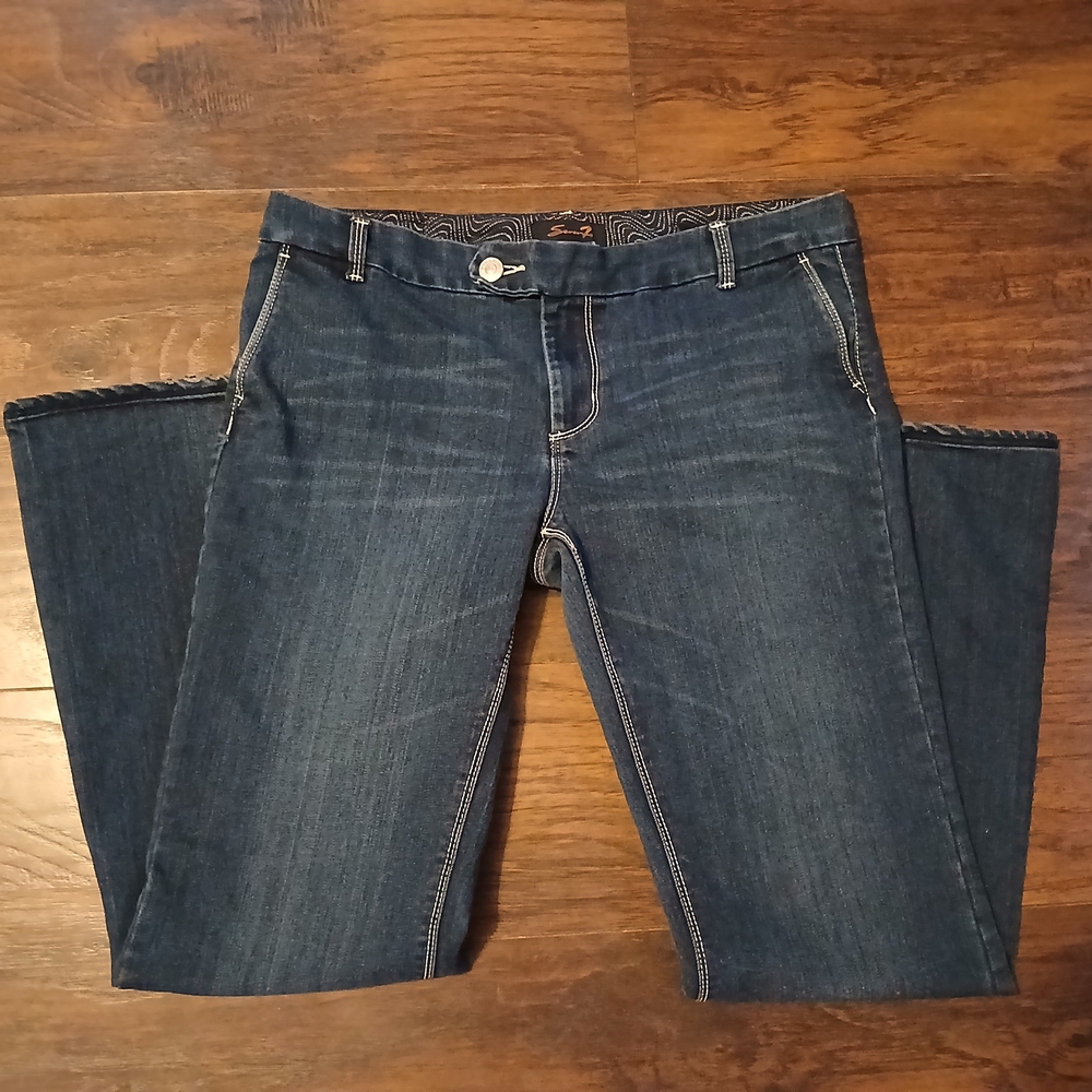 Seven7 Dark Wash Trouser Leg Jeans